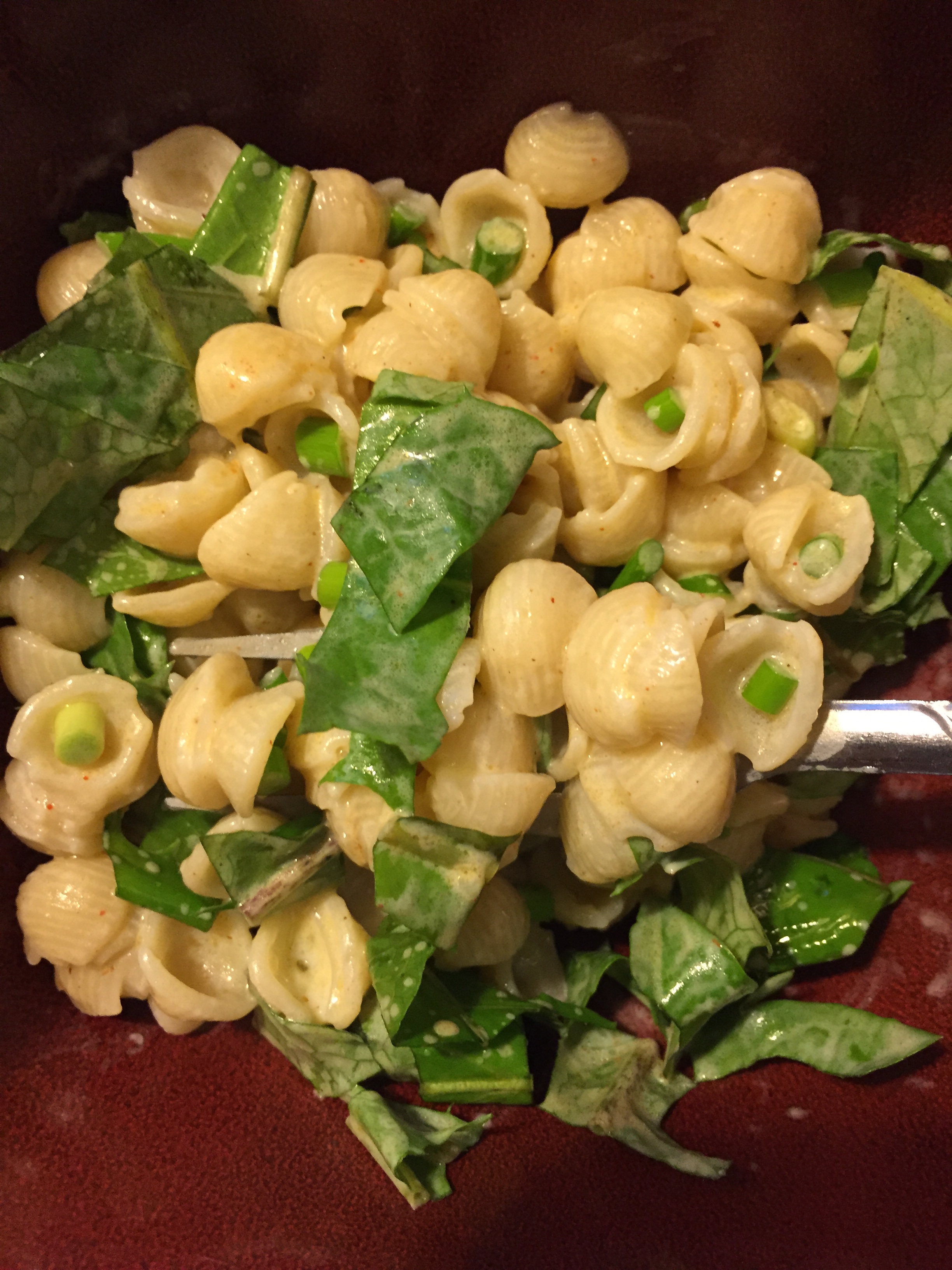 dandelions with mac & cheese